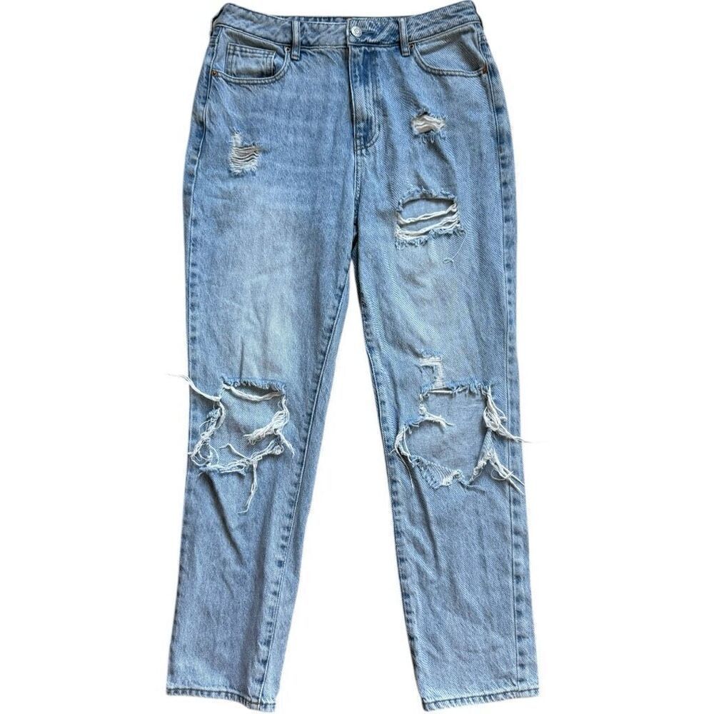 Womens Pacsun Light Rinse High Rise Distressed Festival Mom Jeans - Sz 28